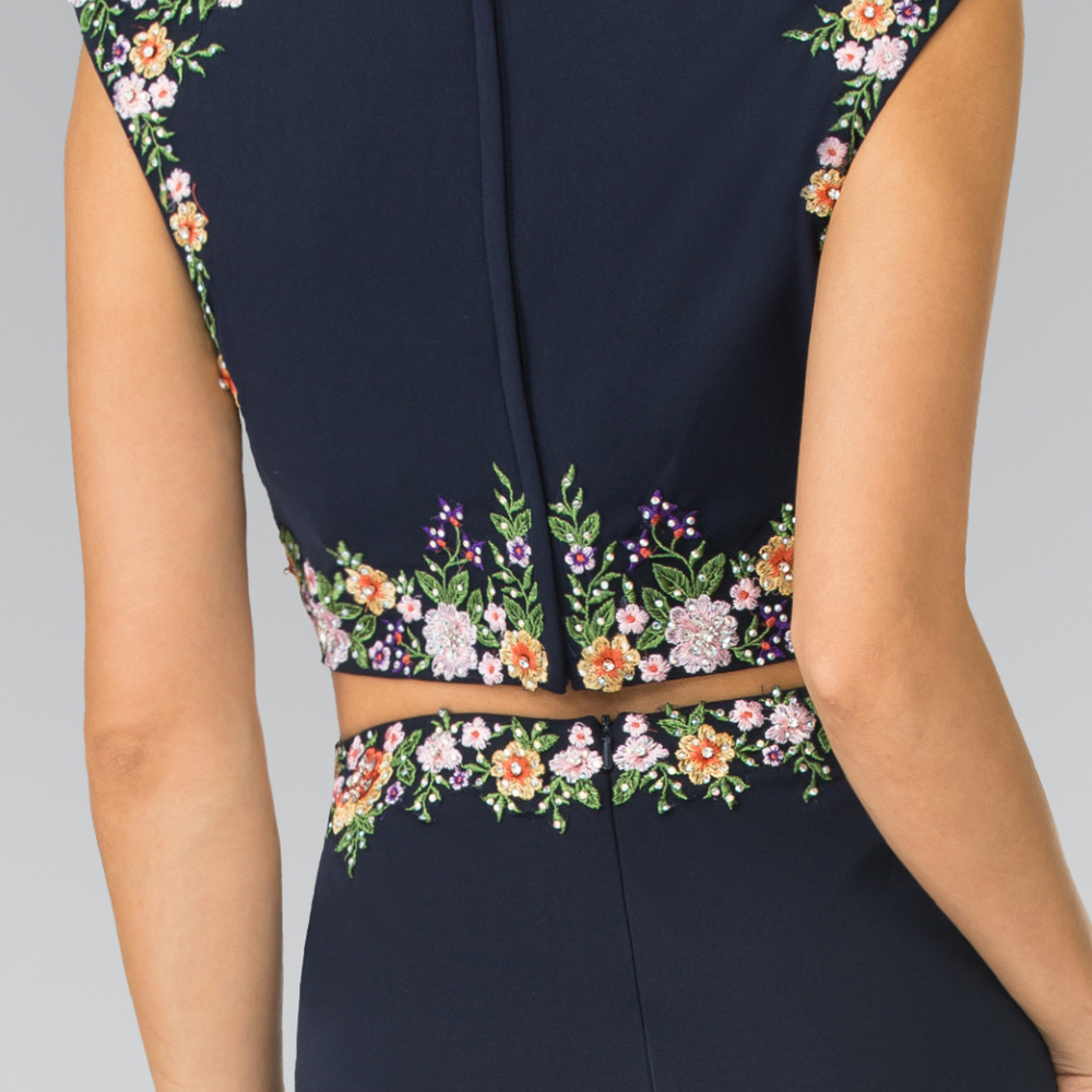 Navy Sheath Party Short Dress - Picture 3 of 4